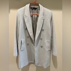 Zara Light Gray Textured Jacket